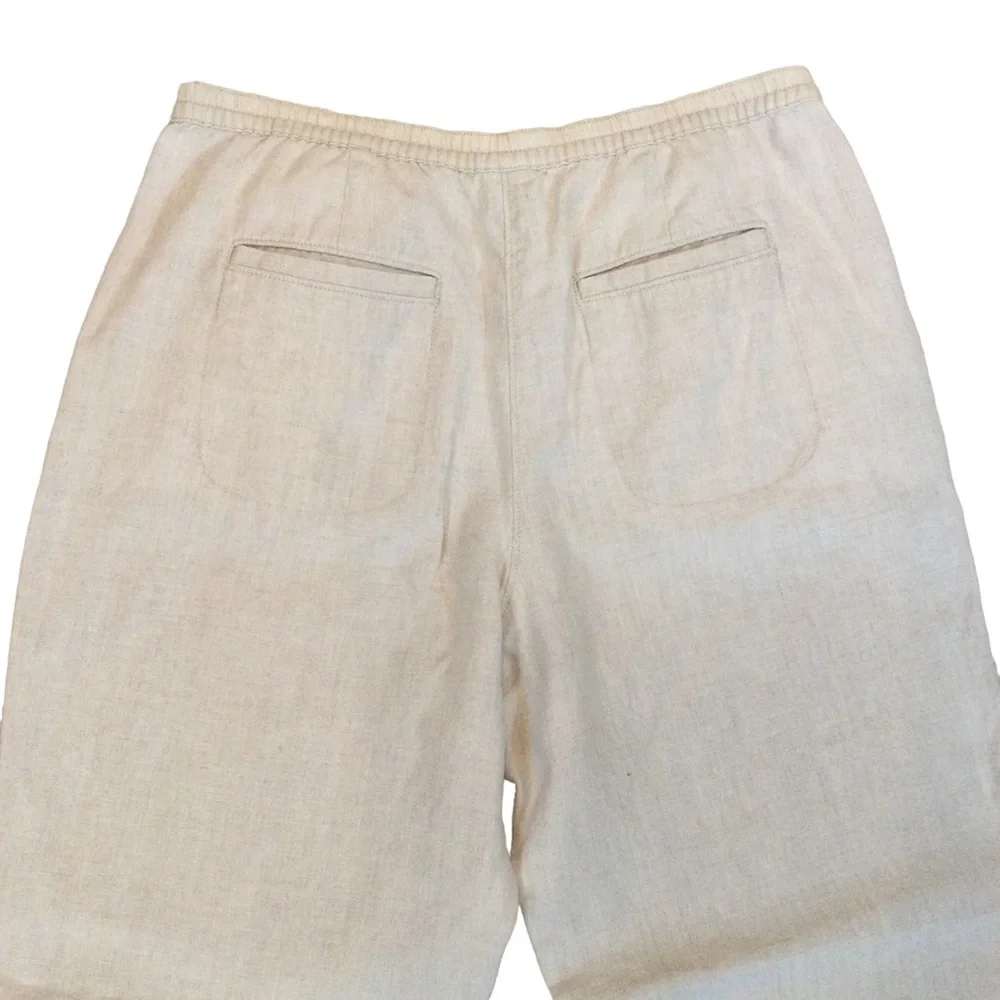 L.L.Bean Beige Wide Legged Linen Pants Size 12 - Picture 4 of 11